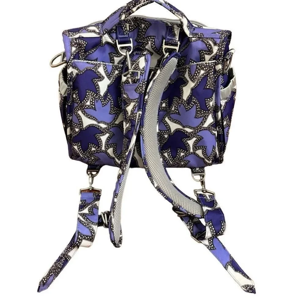 Ju-Ju-Be B.F.F. Diaper Bag Backpack in Lilac Lace Purple Leaf Print